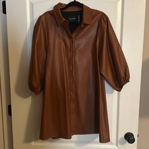 Faux Leather Mini Dress